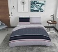 Lenjerie de pat dubla King Size, Brinle, Bedora, 4 piese, 240x240 cm, 100% bumbac, multicolor