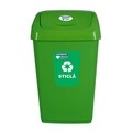 Cos de gunoi cu capac batant pentru reciclare selectiva, Heinner, 50 L, verde