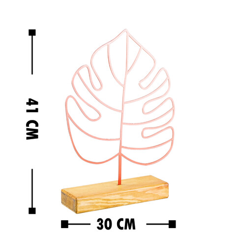 Decoratiune, Large Leaf, 30x41x4 cm, Metal, Cupru