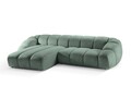 Coltar stanga 4 locuri, Diana-192, Micadoni Home, 334x182x72 cm, catifea structurata, verde menta