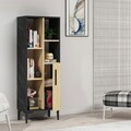 Dulap multifunctional, Olivia, Ephesus, 50x138.6x29.6 cm, PAL , Stejar safir / negru