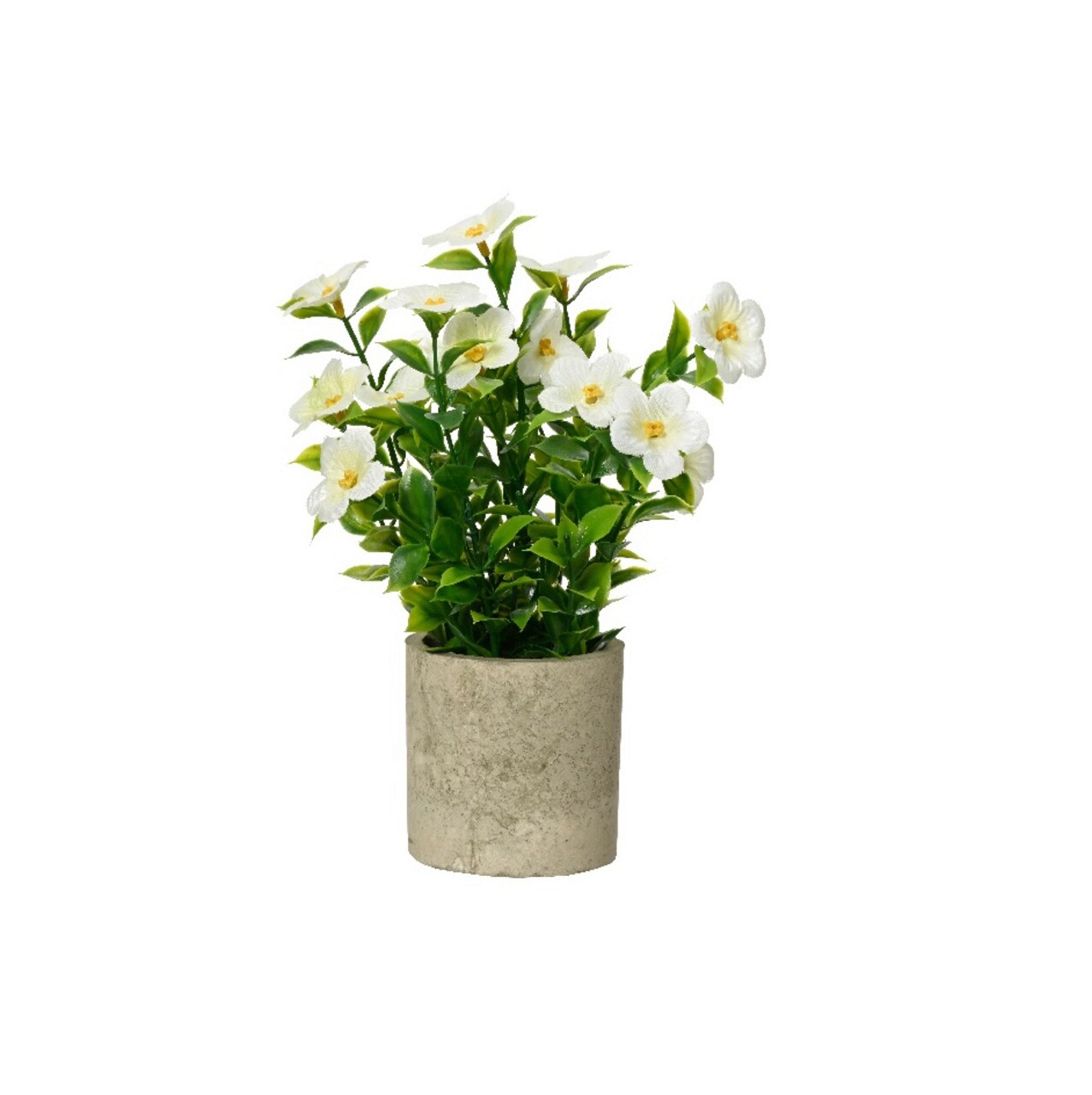 Floare artificiala in ghiveci Catharanthus, Decoris, O10 x 25 cm, hartie, alb