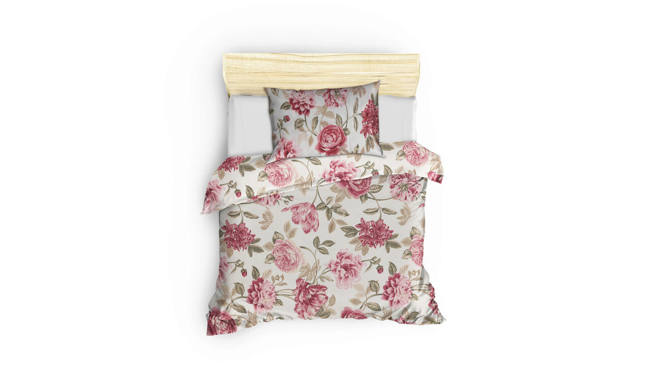 Lenjerie de pat pentru o persoana, Care - Pink, Eponj Home, 65% bumbac/35% poliester - 1 | YEO