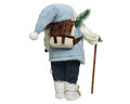 Decoratiune Santa w stick &lantern, Decoris, 19x27x60 cm, poliester, albastru