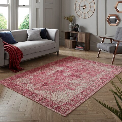 Covor Antique Traditional Pink, Flair Rugs, 200x290 cm, fibre acrilice, roz pudra