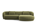 Coltar dreapta 4 locuri, Camden, Cosmopolitan Design, 289x177x72 cm, catifea, verde deschis