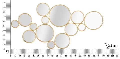 Decoratiune de perete Mirrors, Mauro Ferretti, 100x51.5 cm, fier, auriu