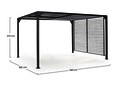 Pavilion pentru gradina cu prelata glisanta Gazebo, Bizzotto, 300 x 360 cm, aluminiu/poliester, gri carbune