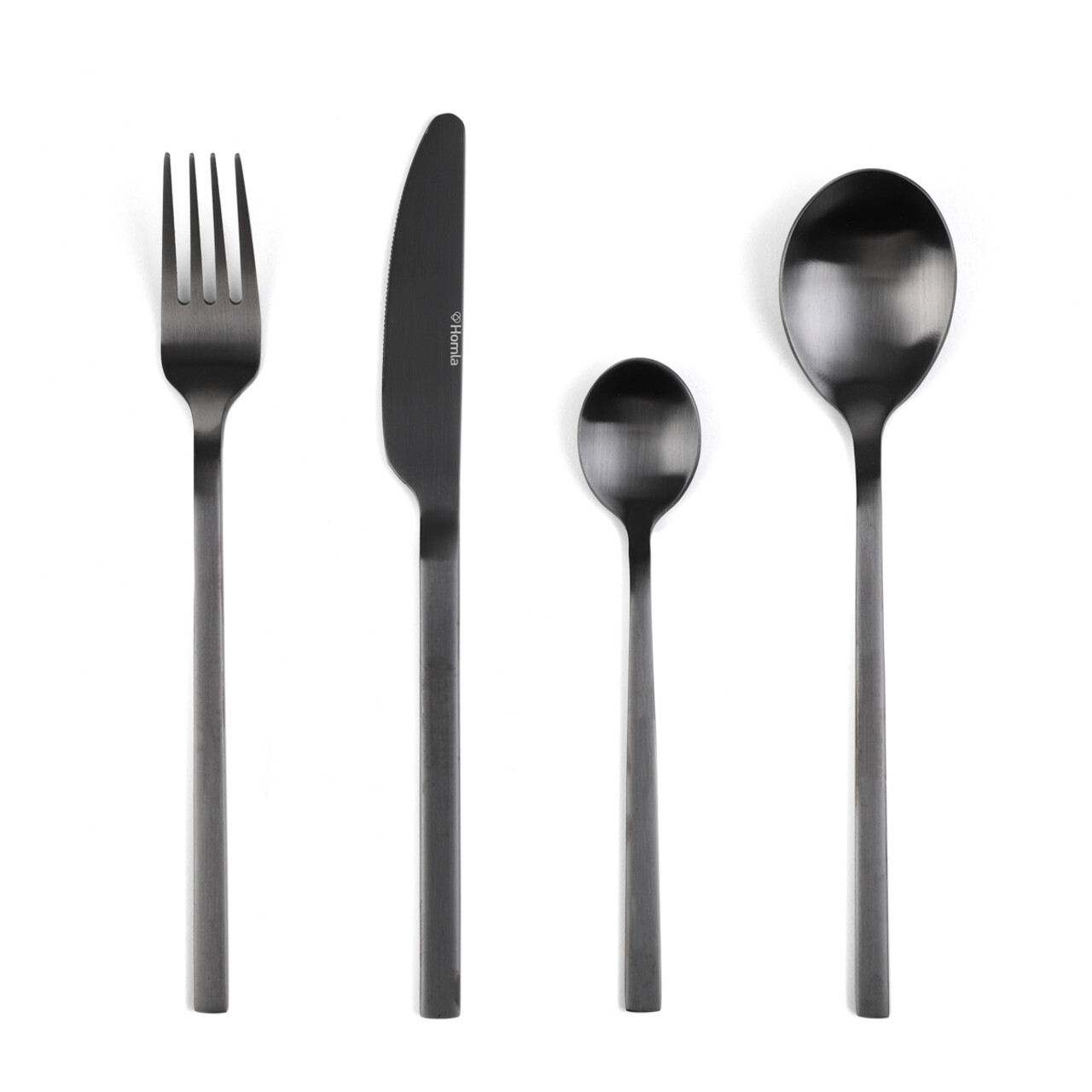 Set tacamuri 24 piese Aperi, Homla, 6 persoane, inox, negru - 1 | YEO