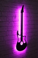 Decoratiune luminoasa LED, Guitar, MDF, 60 LED-uri, Roz