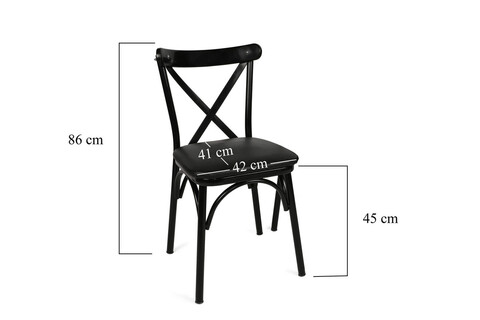 Set scaune 4 piese, Nmobb , Ekol 1331, PAL, Negru
