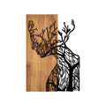 Decoratiune de perete, Tree Woman, 50% lemn/50% metal, Dimensiune: 41 x 3 x 58 cm, Nuc negru