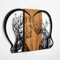 Decoratiune de perete, Tree Woman And Man Love, 50% lemn/50% metal, Dimensiune: 80 x 58 cm, Nuc / Negru