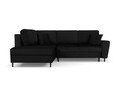 Coltar extensibil stanga 5 locuri, Moghan, Micadoni Home, BL, 243x194x88 cm, catifea, negru