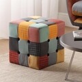 Taburet Cube Greton, 35x35x35 cm, bumbac