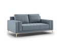 Canapea, Orrino, Mazzini Sofas, 2 locuri, gold legs, 170x94x82 cm, catifea, albastru deschis