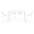 Set mobilier pentru gradina/terasa Fountain/Gardenia, 5 piese aluminiu, alb