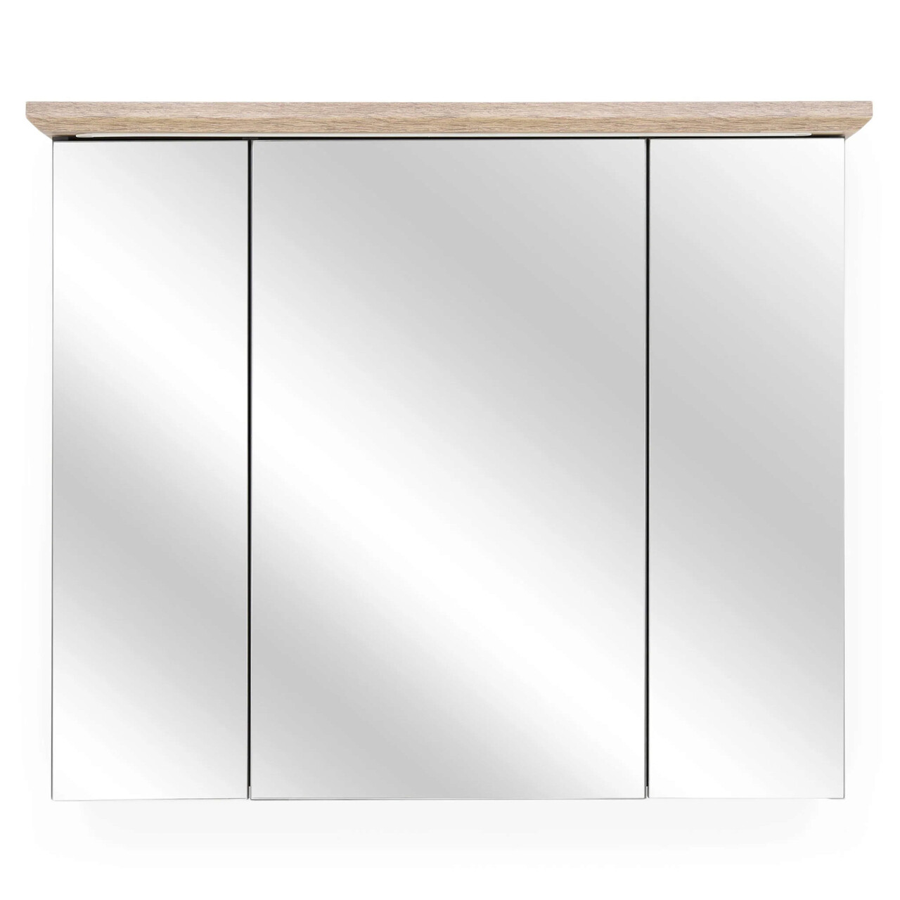 Dulap pentru baie cu oglinda Toskana, 84x24x70 cm, PAL/MDF, gri/bej