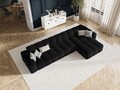 Coltar dreapta 5 locuri, Kendal, Micadoni Home, BL, 357x173x79 cm, catifea, negru