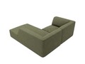 Coltar dreapta 3 locuri, Ruby, Micadoni Home, BL, 186x180x69 cm, velur, verde