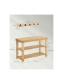 Set bancheta cu pantofar si cuier de perete Bamboo, Vasagle, 70x28.7x52.3 cm, bambus, natural