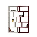 Corp biblioteca, Decortie, Tapi Set, 124x161x28 cm, Alb / Burgundia