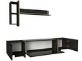 Set mobilier living, Talon, Veyron Set 2, PAL, Negru/Auriu