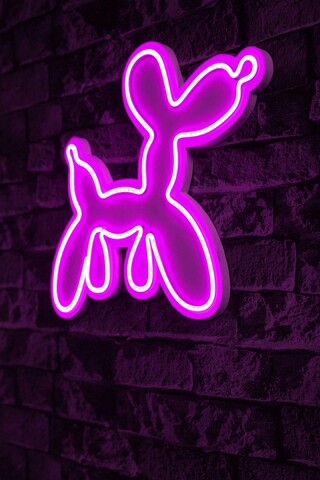 Decoratiune luminoasa LED, Balloon Dog, Benzi flexibile de neon, DC 12 V, Roz