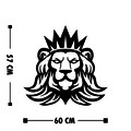 Decoratiune de perete, Lion 2, Metal, Dimensiune: 60 x 57 cm, Negru