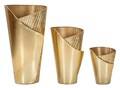 Set 3 ghivece / vase decorative Flosty, Mauro Ferretti, 39x42x75 cm, fier, auriu