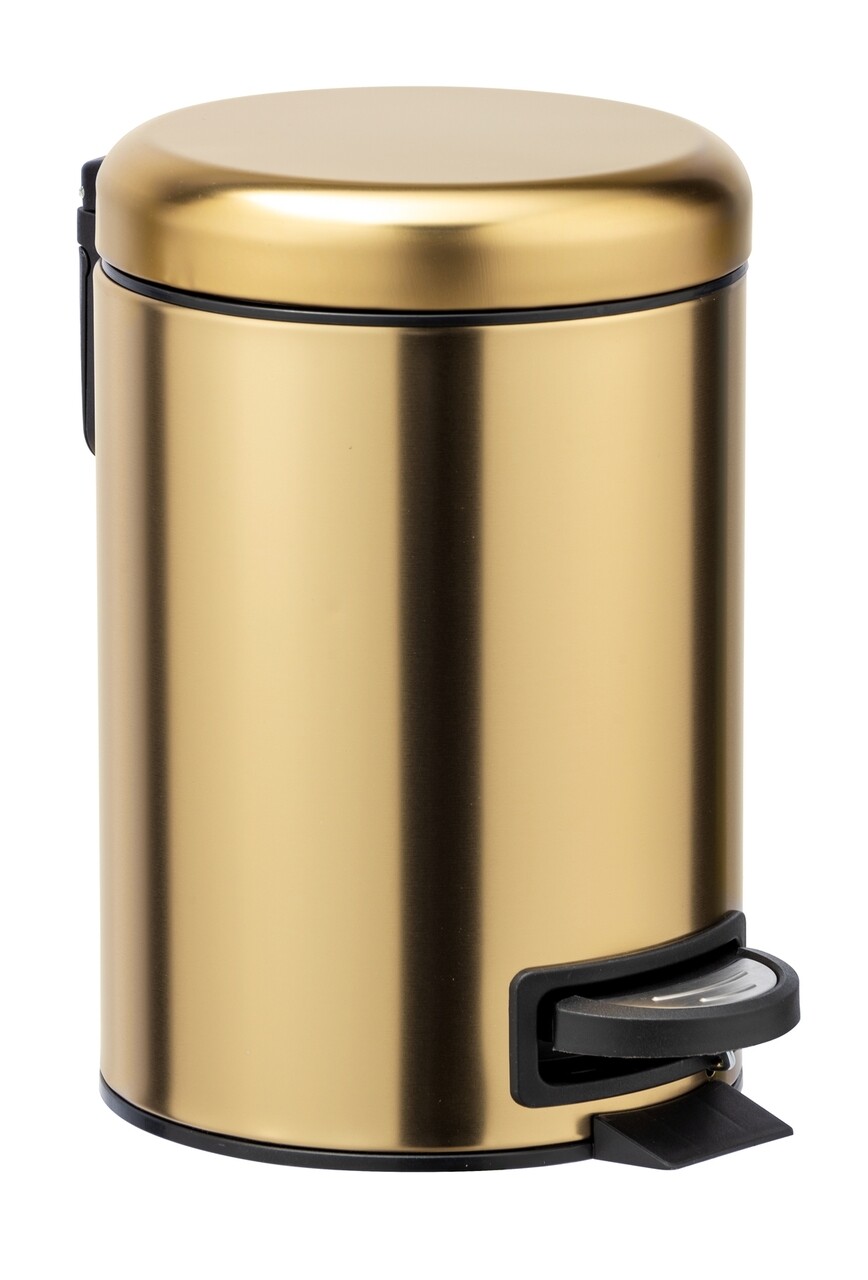 Cos de gunoi cu pedala, Wenko, Leman Gold Matt, 3 L, inox, auriu - 1 | YEO