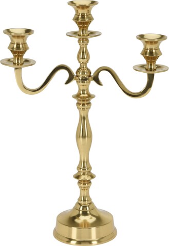 Suport pentru lumanari Clasic gold, H39 cm, aluminiu, auriu