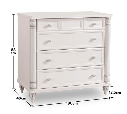 Dulap, Çilek, Romantic Dresser, 90x88x49 cm, Multicolor