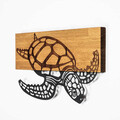 Decoratiune de perete, Caretta Caretta , 50% lemn/50% metal, Dimensiune: 58 x 3 x 32 cm, Nuc negru