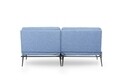 Canapea extensibila Martin Sofabed, Futon, 3 locuri, 180x130 cm, metal, albastru grizzled