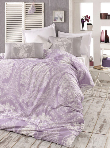 Lenjerie de pat pentru o persoana, Madam Lili - Lilac, Pearl Home, Bumbac Ranforce