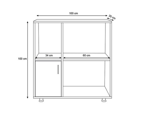 Dulap multifunctional, Lacivert, Tasarım, 100x100x35 cm, Alb