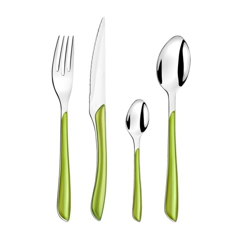 Set tacamuri 24 piese, Amefa, Eclat, inox, verde