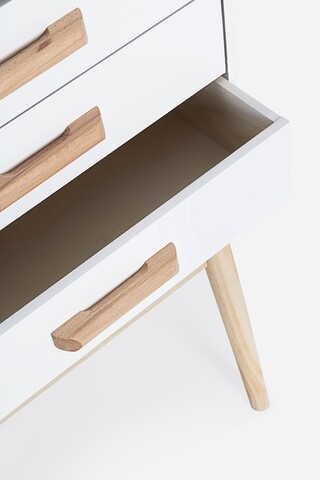 Comoda Ordinary, Bizzotto, 43 x 30 x 88 cm, lemn de pin, alb