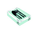 Set tacamuri 24 piese Antony Uber, Tognana Porcellane, inox, negru