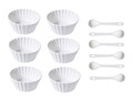 Set servire aperitive 12 piese Round v2, 4x9 cm, portelan, alb