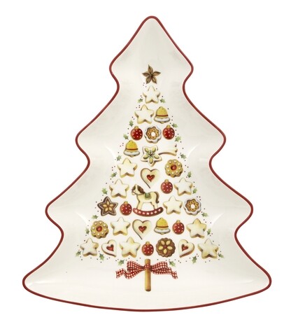 Platou pentru servire, Villeroy & Boch, Winter Bakery Delight Tree, 26.5 cm, portelan premium