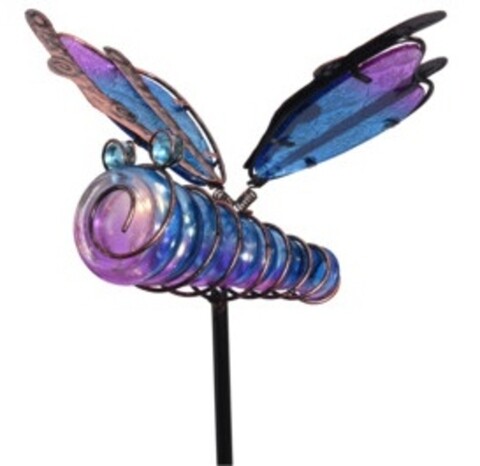 Poza Lampa de gradina Dragonfly, 20x6x105 cm, metal, albastru/mov