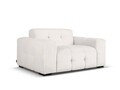 Canapea 2 locuri, Kendal, Micadoni Home, BL, 156x103x79 cm, catifea, gri deschis