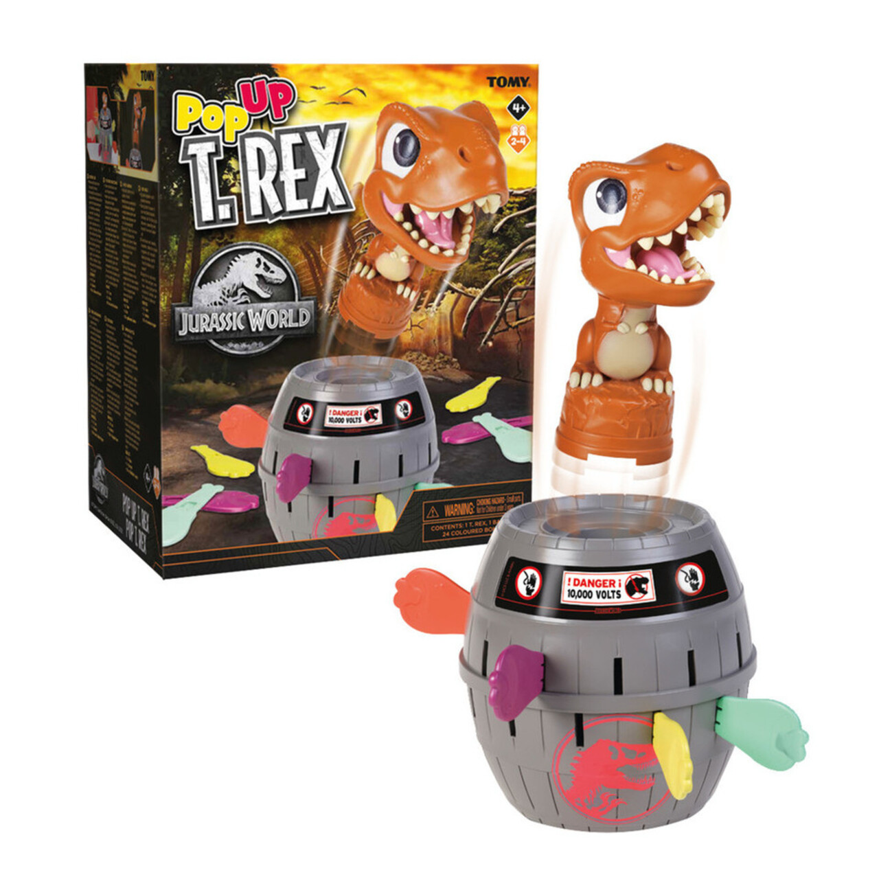 T-Rex-ul saltaret Tomy, 14x11.5 cm, plastic, multicolor