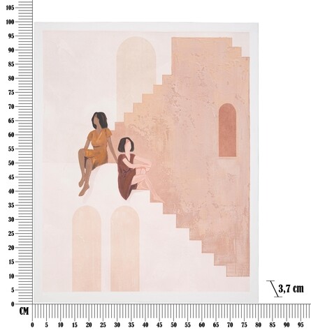 Tablou decorativ Lady -B, Mauro Ferretti, 80x100 cm, lemn pin/canvas pictat manual