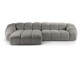 Coltar stanga 4 locuri, Diana-192, Micadoni Home, 334x182x72 cm, catifea structurata, gri deschis