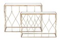 Set 2 console Elenor, Bizzotto, 104 x 33 x 79 cm, otel/sticla, auriu