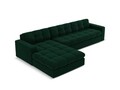 Coltar stanga 4 locuri, Justin, Micadoni Home, BL, 236x160x72 cm, catifea, verde bottle