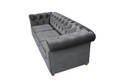 Canapea Oxford Chesterfield, 93x214x75 cm, 3 locuri, Antracit